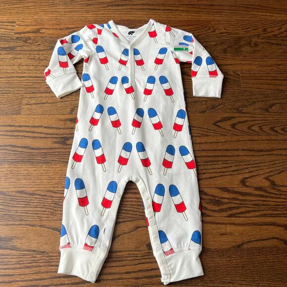 Monica + Andy Ice Pops Organic Cotton Snap Long Sleeve Unisex Romper 9-12 months - Picture 1 of 3